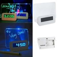 ราคา นาฬิกาปลุกดิจิตอล นาฬิกาเรืองแสง นาฬิกาเขียนข้อความได้ บนกระดานสี่เหลี่ยม (518143477)
