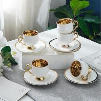 ราคา ชุดถ้วยเซรามิกอาหรับสไตล์ตุรกีทองสีขาวตุรกีเซรามิกส์ถ้วยกาแฟ (26622016384)