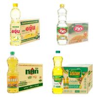 ราคา น้ำมันถั่วเหลือง/ปาล์ม 1 ลิตร (ยกลัง 12 ขวด) ตราองุ่น/มรกต/กุ๊ก/หยก/ไชโย (26191790845)