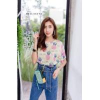 ราคา เสื้อคอกลมแขนสั้นลายสับปะรด (3803877429)