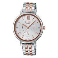 ราคา Casio Sheen นาฬิกาข้อมือผู้หญิง สายสเตนเลส รุ่น SHE-3064SPG-7A - สีเงินสลับพิงค์โกลด์ (1419799504)