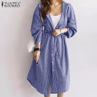 ราคา Zanzea ชุดเดรส Midi Dress แขนยาวแฟชั่นสไตล์เกาหลี (13361228541)