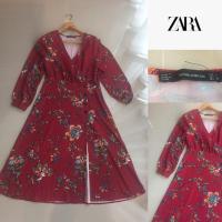ราคา ZARA แท้สีแดงลายดอกไม้ (4903945483)