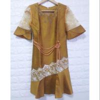 ราคา ผ้าทอง ชุดเดรส สีเหลืองทอง (5116282819)