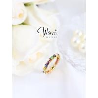 ราคา แหวนทองแท้9K (ทองแท้37.5%) ลายนพเก้า ฝังพลอยสวิช (43809658063)