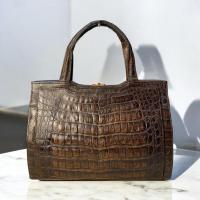 ราคา กระเป๋าหนังจระเข้แท้วินเทจ จระเข้ป่าธรรมชาติ มือสองตู้ปากีฯ 12.5 นิ้ว (40253238571)