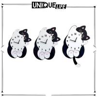 ราคา นาฬิกาการ์ตูนแมวแบบแขวน ทำจากไม้ ทำงานเงียบ สำหรับตกแต่งห้องนอน ห้องนั่งเล่น และห้องครัว (53350761750)
