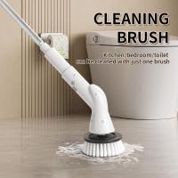 ราคา ! #@ Wireless Multi-Function Electric Cleaning Brush Long Handle Automatic Retractable Cleaning Brush Toilet Floor Seam (44471815038)