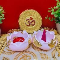 ราคา ถ้วยกำยานกลีบบัว ชมพูปิดทอง จุดเทียน และ วางจุดกำยานได้ (42602274712)