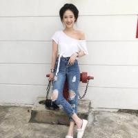 ราคา เสื้อครอปเปิดไหล่มัดข้างใส่เซอร์ๆแซ่บๆ (950766714)