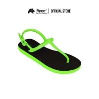 ราคา Fipper Sandal Strappy Getah Black / Green (Apple) - Fipper Sandal Strappy Rubber Black / Green (Apple) (20080142115)