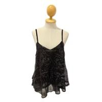 ราคา เสื้อสายเดี่ยวสีดำปักเลื่อมสีดำระยิบระยับ ซับในชีฟองสีดำ (42917384592)