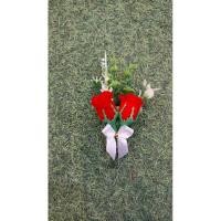 ราคา ดอกไม้ติดหน้าอก (ดอกกุหลาบช่อเล็ก)คละสีโบว์ (19275995880)