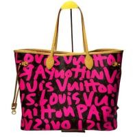 ราคา Louis Vuitton limited Edition Neverfull GM Monogram Graffiti pink Tote Bag.Authentic. (53052009622)
