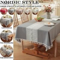 ราคา ผ้าปูโต๊ะคริสต์มาส สไตล์นอร์ดิก ทำจากผ้าฝ้ายและลินิน มีทั้งแบบสี่เหลี่ยมและวงกลม เหมาะสำหรับการตกแต่งบ้าน (26791794069)