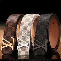 ราคา ┋✉№LVI ผู้ชายและผู้หญิงใหม่เข็มขัดหนังเรียบหัวเข็มขัดเยาวชนเวอร์ชั่นเกาหลี lv6 นักเรียนป่าแฟชั่นกางเกงลำลองเข็มขัด (11347582465)