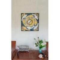 ราคา ภาพวาดปลาคาร์ฟ8ตัวหมุนหยินหยางพื้นสีน้ำเงินขนาด60×60cm (4066006447)