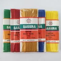 ราคา ผ้ากุ๊นเชือก ผ้ากุ๊นซาตินเชือก ขนาด 12 mm. ยาว 3 หลา แผงละ 18 บาท (11206720975)