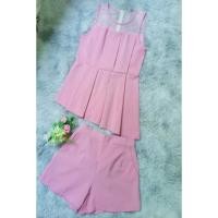 ราคา ชุดเซ็ท สีชมพูกางเกงขาสั้น (17264011437)