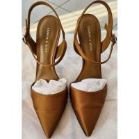 ราคา พร้อมส่ง!!! รองเท้า Charles & Keith รุ่น SATIN ANKLE STRAP COVERED HEELS สี Camel : Size 37 (ทัก Inbox เพื่อขอโปรส่งฟรี) (19992021495)