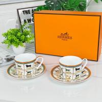 ราคา Herme*s ใหม่ [สิบม้า] ชุดสูงกระดูกพอร์ซเลนถ้วยกาแฟและจานรองถ้วยคู่จานชุด (43055239084)