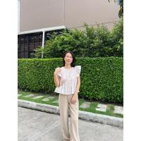 ราคา Blossom Blouse {รอบอกเสื้อ38”} Sale❗️แขนกุดระบายปีกนก ผ้าน่ารัก นิ่มใส่สบายสกรีนลายดอก (22547397378)
