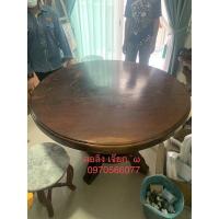 ราคา โต๊ะกลมไม้มะค่าแผ่นเดียว (22609594212)