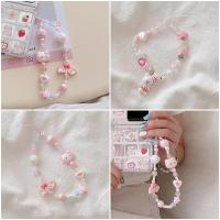 ราคา ห่วงโซ่โทรศัพท์คิตตี้การ์ตูนสีชมพูน่ารักพร้อมสายรัดลูกปัดแฮนด์เมด ทําเอง (27070466715)