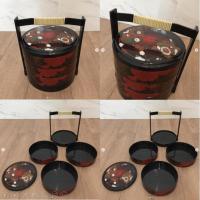 ราคา ปิ่นโต ชุด กล่องข้าว ญี่ปุ่น เบนโตะ สวยมาก กล่องแบบล๊อค มี 3 ชั้น ช่วยป้องกันการหกของของด้านในได้ดี ของใหม่ มือ 1 (12677808543)