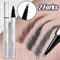 ราคา 2 จุด Thin Eyebrow Tattoo Liquid- Waterproof Long Lasting Fork Tip Eyebrow Pencil- Eyeliner Silkworm Brow Pen เครื่องมือแต่งหน้า (26025375384)