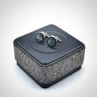 ราคา คัฟลิงค์ใบไม้สีฟ้าน้ำทะเล-Turquoise Flower Round Cufflinks (5440516383)