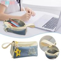 ราคา เครื่องเขียน นิเมง ,ความจุขนาดใหญ่จี้ดาวแมวซิปกระเป๋าดินสอ,น่ารักมัลติฟังก์ชั่ผ้าใบกรณีดินสอเครื่องเขียนการจัดเก็บ (27340033855)