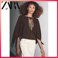 ราคา ZARA เสื้อถักไหล่เดียวทรงหลวม สำหรับผู้หญิง ฤดูใบไม้ร่วง (40818898498)