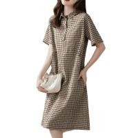 ราคา Zanzea Celmia Women Loose Shirt Collar Short Sleeve Plaid Dresses (27054992933)