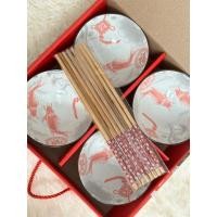 ราคา ของรับไหว้ ชามลายปลามังกร เซต 4 ใบ (25063785908)