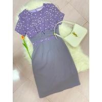 ราคา เดรสทำงานสีมันม่วงไล่โทนสี (23479068437)