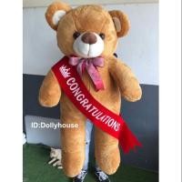 ราคา ตุ๊กตาหมี รับปริญญา ปัจฉิม ขนาด1เมตร+สายสะพาย หมีปัจฉิมของขวัญรับปริญญา (5108831863)