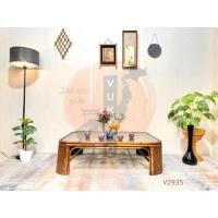 ราคา โต๊ะกลางหวายวินเทจ ท็อปกระจก เฟอร์นิเจอร์ไม้หวาย ญี่ปุ่นมือสอง (47151726766)