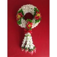 ราคา พวงมาลัยมือเต็มพวง มะลิ/กลีบกุหลาบแดง 8" ดินปั้น (40567921002)