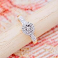 ราคา [ PCPY Jewelry ] แหวนเพชรแท้ เพชรเบลเยี่ยมคัต น้ำ100 ทองคำแท้18K (ทอง75.0%) ขายได้ มีการ์ดรับประกั (28023730412)