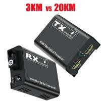 ราคา 3KM 20Km HDMI Fiber Extender Over Single SC Fiber Optical Cable 1080P HDMI To Fiber Optical Video Transmitter Receiver Converter (29886492161)