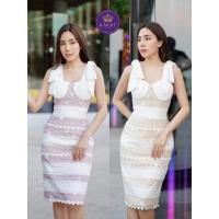 ราคา KARAT Boutique // Size M แขนกุด แต่งโบว์ช่วงไหล่ ผ้าลูกไม้แต่งระบาย (25156972347)