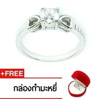 ราคา Royal Crown Jewelry Stainless Steel 316L แหวนประดับเพชร CZ ขาว อย่างดี รุ่น The best 1090 (สี Silver) (6660585481)