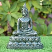 ราคา พระสุโขทัย ฐานบัวคว่ำบัวหงาย พระแกะสลักพร้อมฐาน หินเขียวอินเดีย ขนาดน7นิ้ว พระแกะสลักหิน งานศิลปะ มีฝีมือ (6655461395)