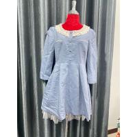 ราคา เดรสสั้นใส่ทำงาน สไตล์ผ้ายีนส์ แต่งคอลูกไม้ (23888244360)