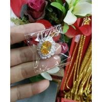 ราคา จี้บุษราคัม/ทับทิมล้อมเพชร CZ แท้หุ้มทองคำแท้ 5 ไมครอน (2558090680)