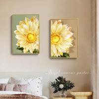 ราคา [กรอบไม้เนื้อแข็ง] นอร์ดิกภาพวาดตกแต่งดอกทานตะวัน อิน ตกแต่งบ้านห้องนั่งเล่นภาพวาดตกแต่งห้องผนังวอลล์เปเปอร์กรอบรูป (56201430826)
