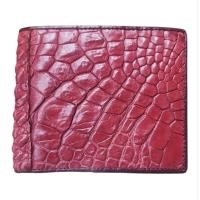 ราคา กระเป๋าสตางค์ผู้ชายใบสั้น หนังจระเข้แท้ 100% รุ่น 2 พับ หนังเรียบ ใส่บัตร ใส่การ์ด สีแดงเลือดหมู หนังเงางาม สินค้าใหม่ (27292866492)