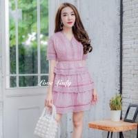 ราคา ชุดเดรสลูกไม้ งานฉลุ งานป้าย Love Lady (8714095844)