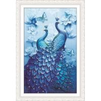 ราคา ภาพวาดปักครอสติชปักคู่นกยูงสีฟ้า อัล53585 (27690036870)